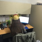 commercial door employee working at desk